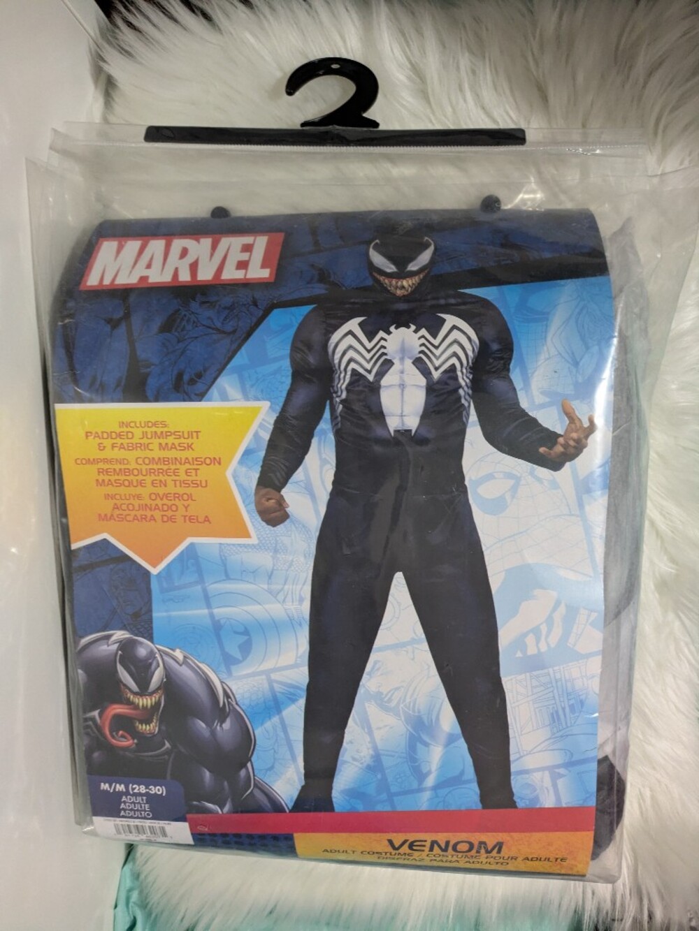 Marvel Venom Adult Costume Size M Includes Padded Jumpsuit & Fabric Mask New!